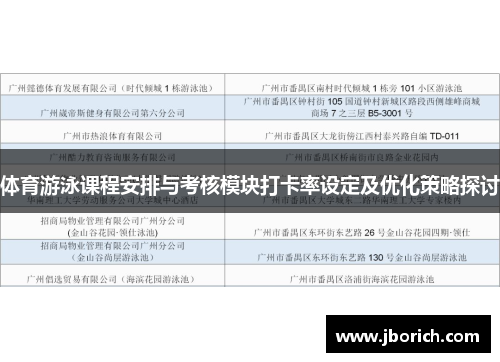 体育游泳课程安排与考核模块打卡率设定及优化策略探讨